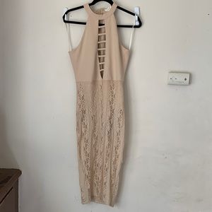 Size Large Caged Lace Bottom Sleeveless Dress